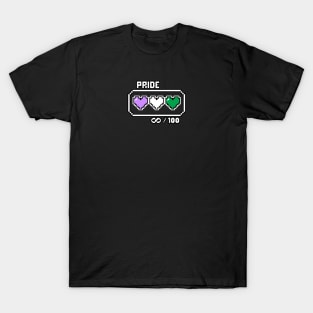 Genderqueer Pride Videogame Life Bar Hearts T-Shirt